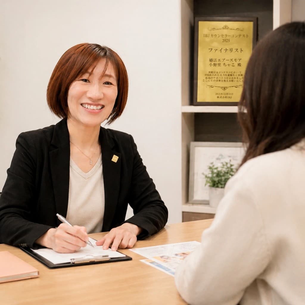 婚活カウンセラー 小野里ちめ子のカウンセリングの様子